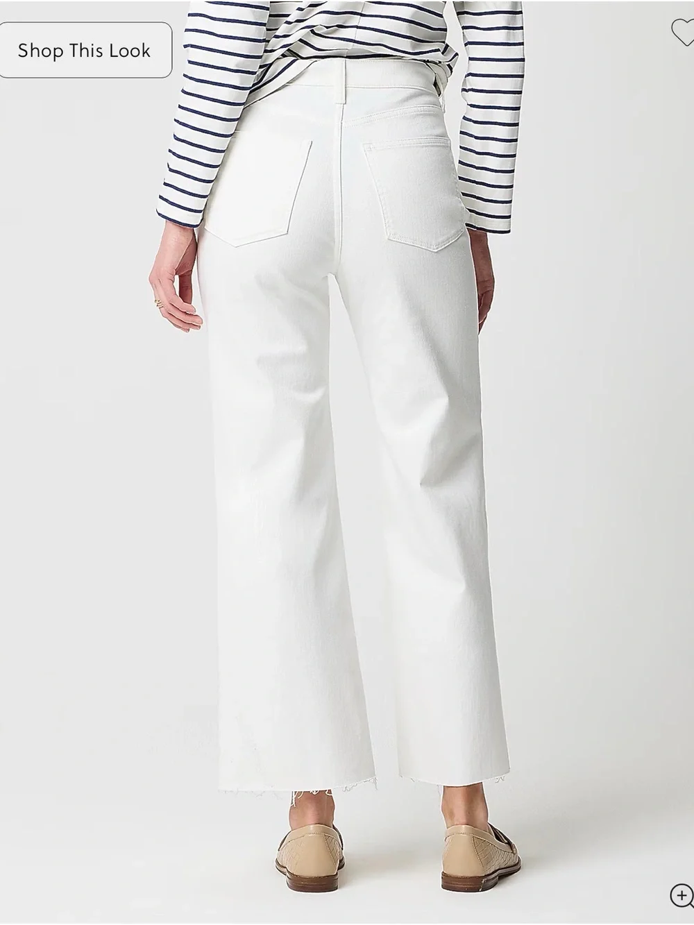J. Crew Cropped Wide-Leg White Jeans
